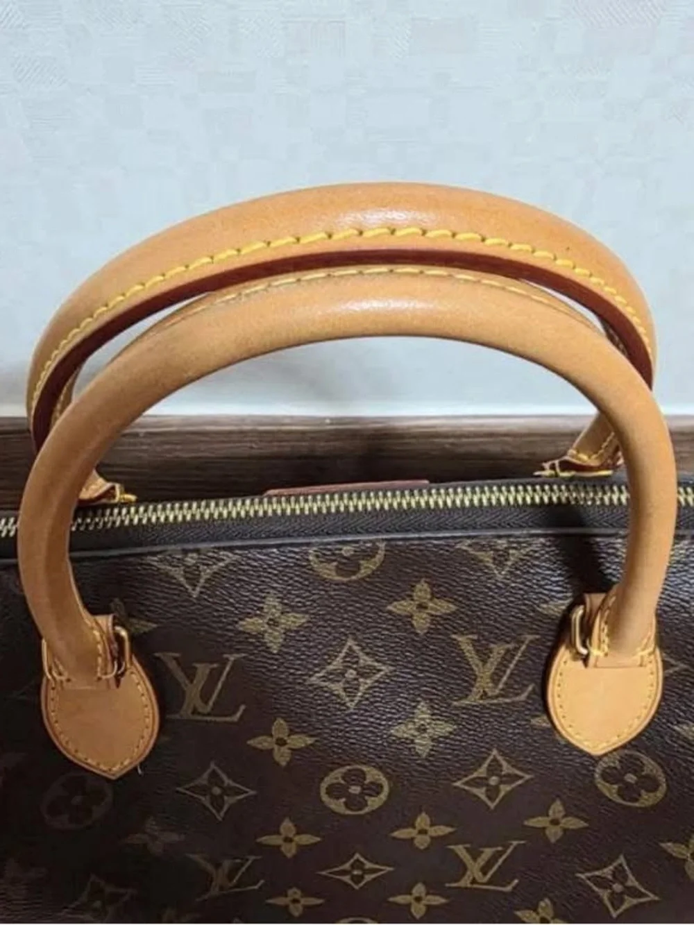 Louis Vuitton Monogram Canvas Satchel with Tan Vachetta Trim